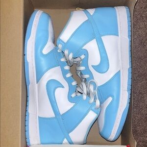 Men’s Nike  High-Top Sneakers in Light Blue and White
